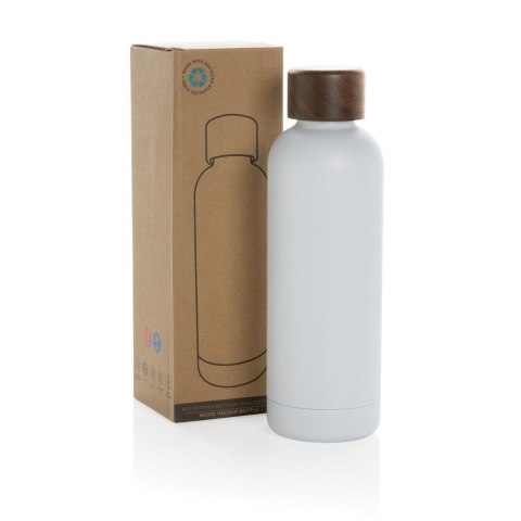 Butelka termiczna 500 ml Wood, stal nierdzewna z recyklingu