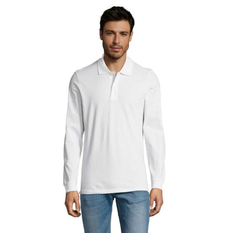 PERFECT MEN LSL POLO 180g Biały L (S02087-WH-L)