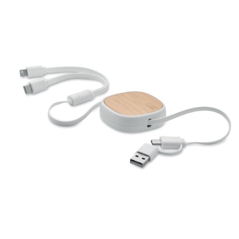 Chowany kabel USB do ładowania biały (MO2146-06)