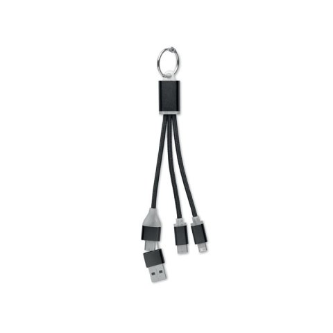 Kabel ładujący 4 w 1 typu C czarny (MO2141-03)