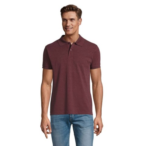 PERFECT MEN Polo 180g melanż czerwonobrunatny XL